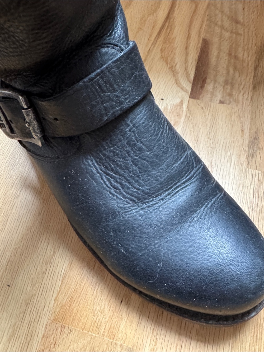 Frye Black Leather Boot with Buckles - Picture 3 of 6